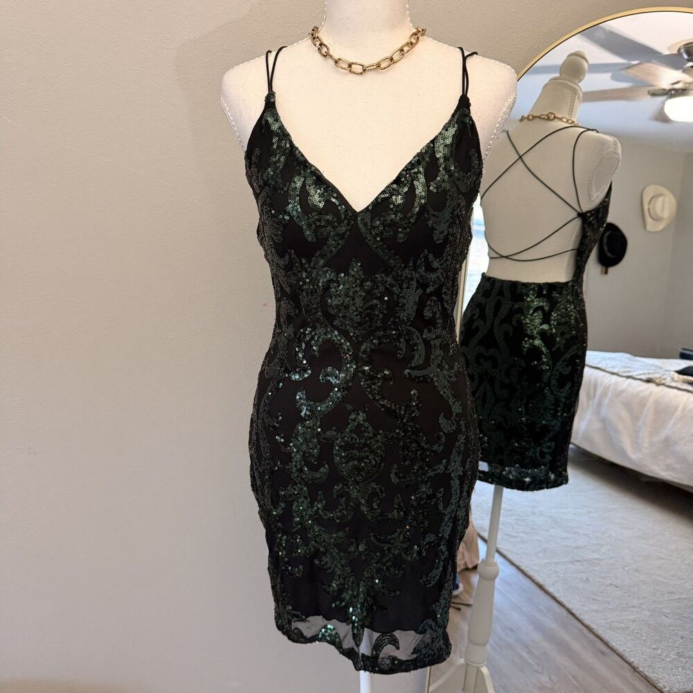 Windsor Emerald sequin sexy Cocktail Party Mermaid bodycon dark fairy gothic